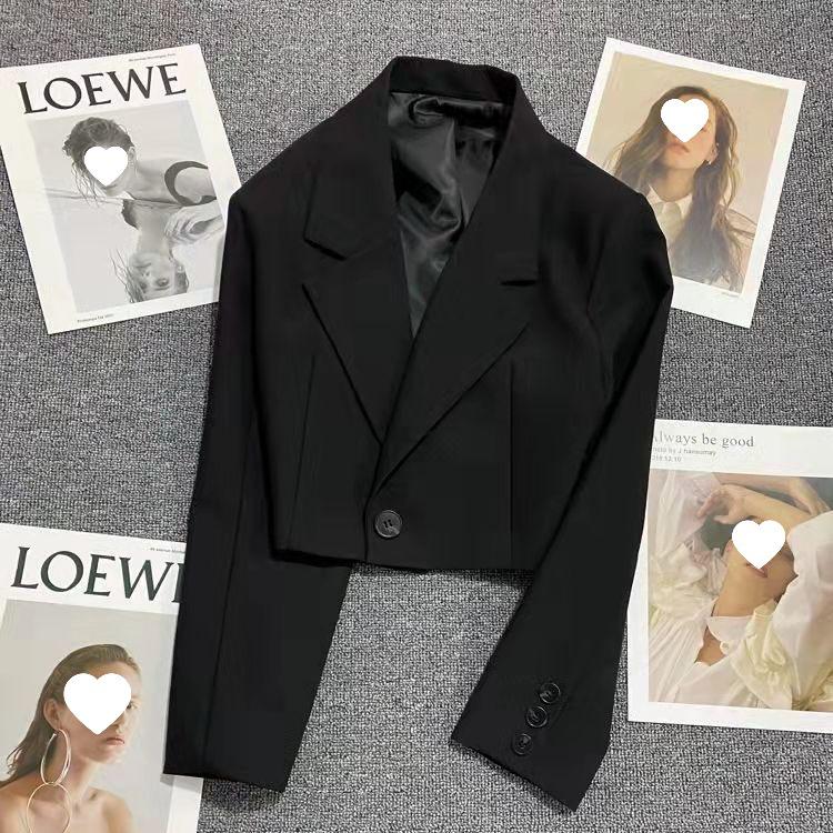 2025 Женский Универсальный Маленький Однотонный Пиджак-Жакет с Длинным Рукавом