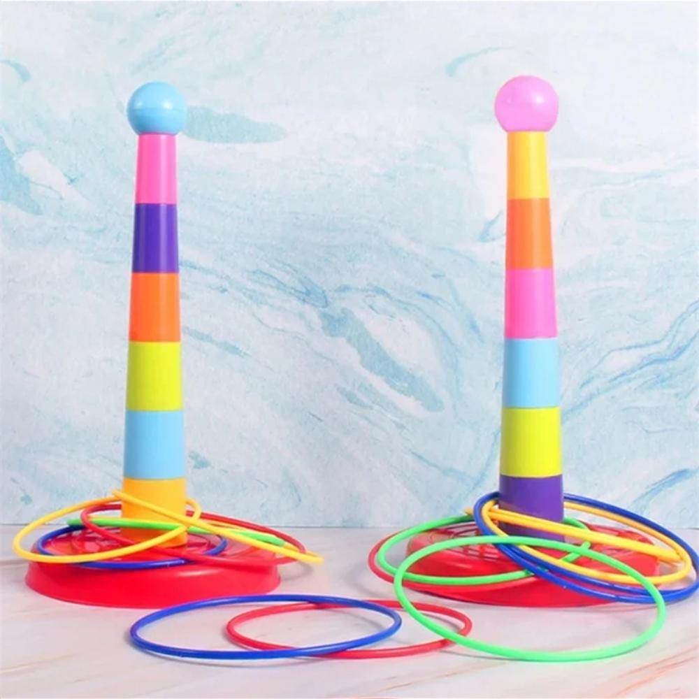 Interactive Ferrule Stacked Toys Early Education Hoop Ring Toss Toys Throw Circle Game  Children