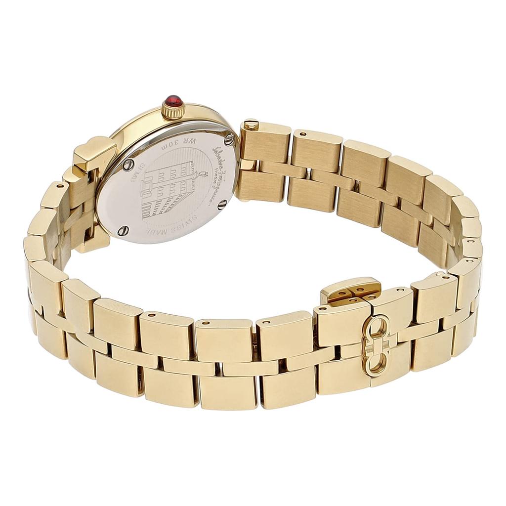 Часы MIROIR Белый циферблат Нержавеющая сталь Сапфировое стекло Кварцевые MM Швейцарские часы SFMB00521 Золото [Ferragamo] Женские [Товар]