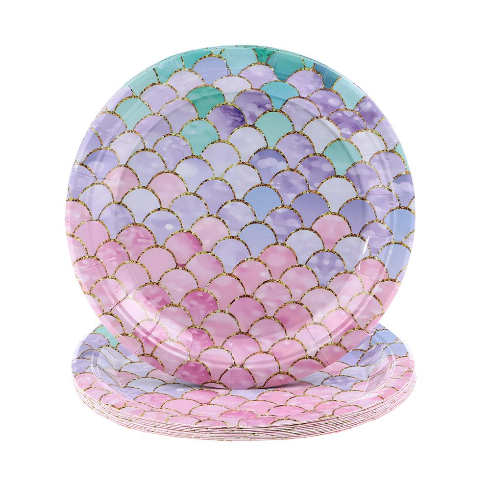 16/20 шт. Свадьба для девочки День рождения Салфетка Подводный мир Бумажный стаканчик Вечеринка Русалочки Бумажная тарелка Одноразовый набор посуды