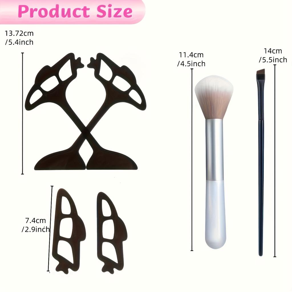 6pcs Reusable eyeshadow tools, eye makeup guide, eyeliner templates, quick makeup templates