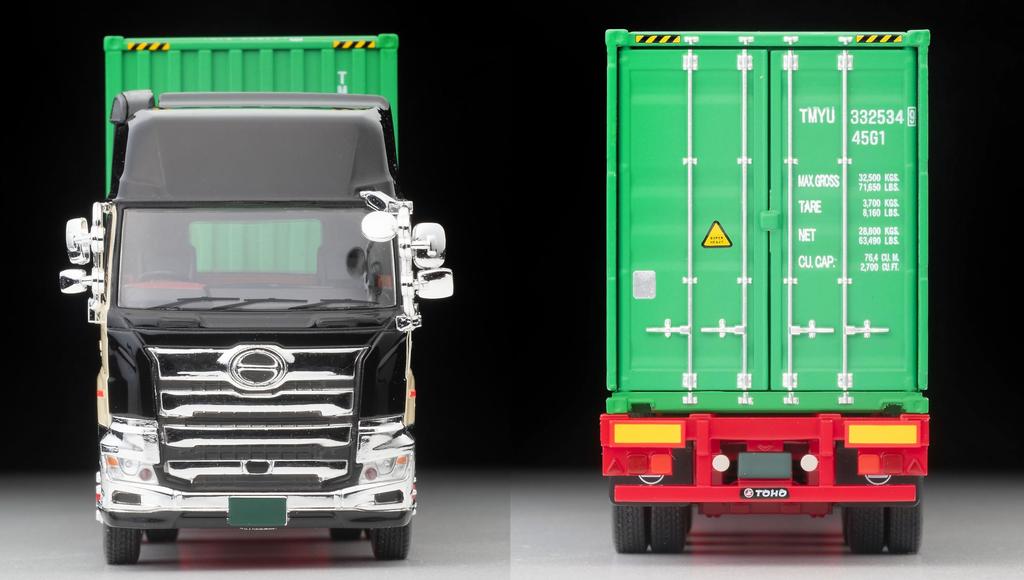 TOMYTEC Tomica Limited Vintage Neo Hino Profia 40ft Marine Container Trailer Toho Sharyo TC36H1C34 Black Finished Product LV-N292c