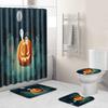 Halloween Bathroom Shower Curtain Floor Mat Combination Four-Piece Set Bathroom Toilet Carpet Door Mat