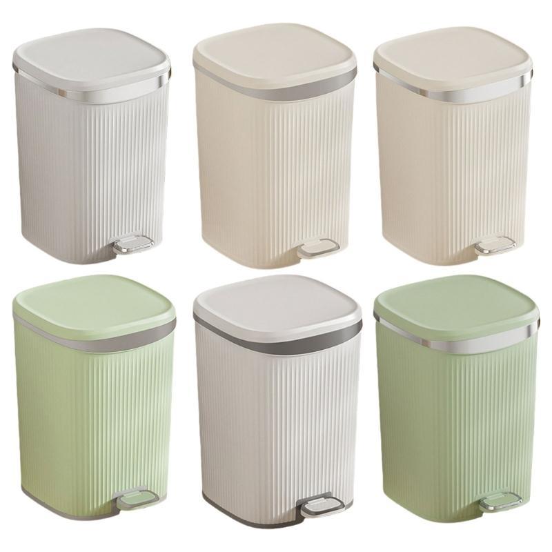 652F User Friendly Foot Pedal Garbage Can, and Aesthetic Step Trash Can, Fit Well in Multiple Locations Garbage Bin