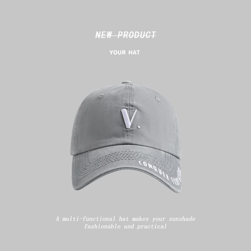 Новая бейсболка с вышивкой буквы V, женская, с широкими полями, универсальная, для маленького лица, повседневная, для пары, уличная, кепка-ракетка