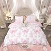 Комплект пододеяльника Homewish в винтажном деревенском цветочном стиле, Комплект постельного белья Kawaii с бантами-бабочками, Бело-розовый комплект для девочки