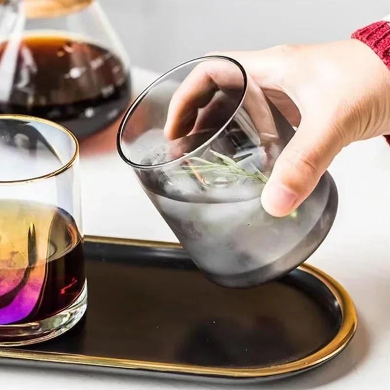 Кружка стеклянная 270 мл в скандинавском стиле, однослойная, круглая, многофункциональная чашка для воды, термостойкая чашка для молока и кофе, барная посуда для напитков