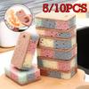 5/10PCS Kitchen Cleaning Sponge Wood Pulp Cotton Dishwashing Sponge Scouring Pad Reusable Sponge Eraser Kitchen Cleaning Tools