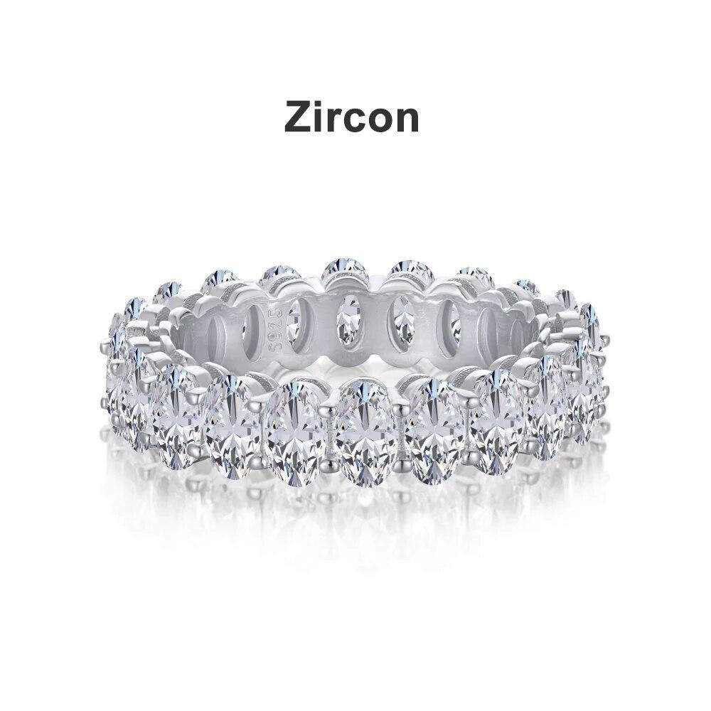 D Color VVS1 3*5mm Oval Moissanite Rings for Women Men Engagement Wedding Eternity Bands with GRA S925 Sliver Plated 18k Ring