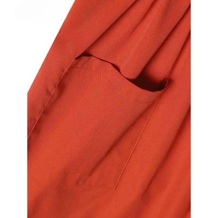 Женское летнее платье из хлопка и льна больших размеров, с коротким рукавом, круглым вырезом, однотонное, плиссированное, с карманами, S-5XL