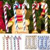 Christmas Candy Cane Ornaments 6Pcs Candy Cane Hanging Decor Christmas Tree Hanging Decoration Twisted Crutch Candy Canes For