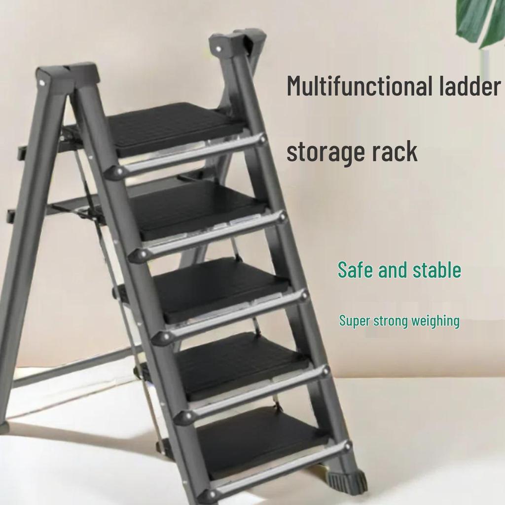 Folding Telescopic A-Frame Household Ladder, Thickened Step Stool, 3-4 Steps, Multifunctional Indoor Use.