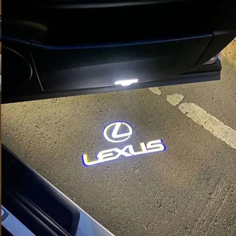 2PCS LED Car Welcome Door Lights Emblem Accessory For Lexus RX ES GX LS LX IS GS RC UX Series GX470 ES250 LX570 IS250OQ5 
