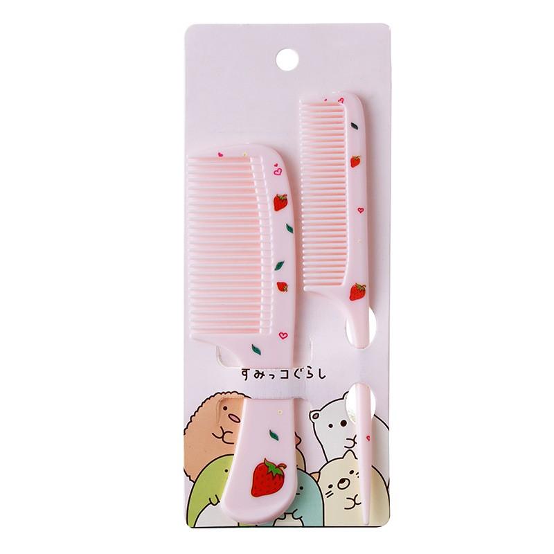 2 шт./компл., милая детская парикмахерская расческа, антистатическая расческа с заостренным хвостом для девочек, расческа для волос с клубникой и фруктами, детская расческа для волос