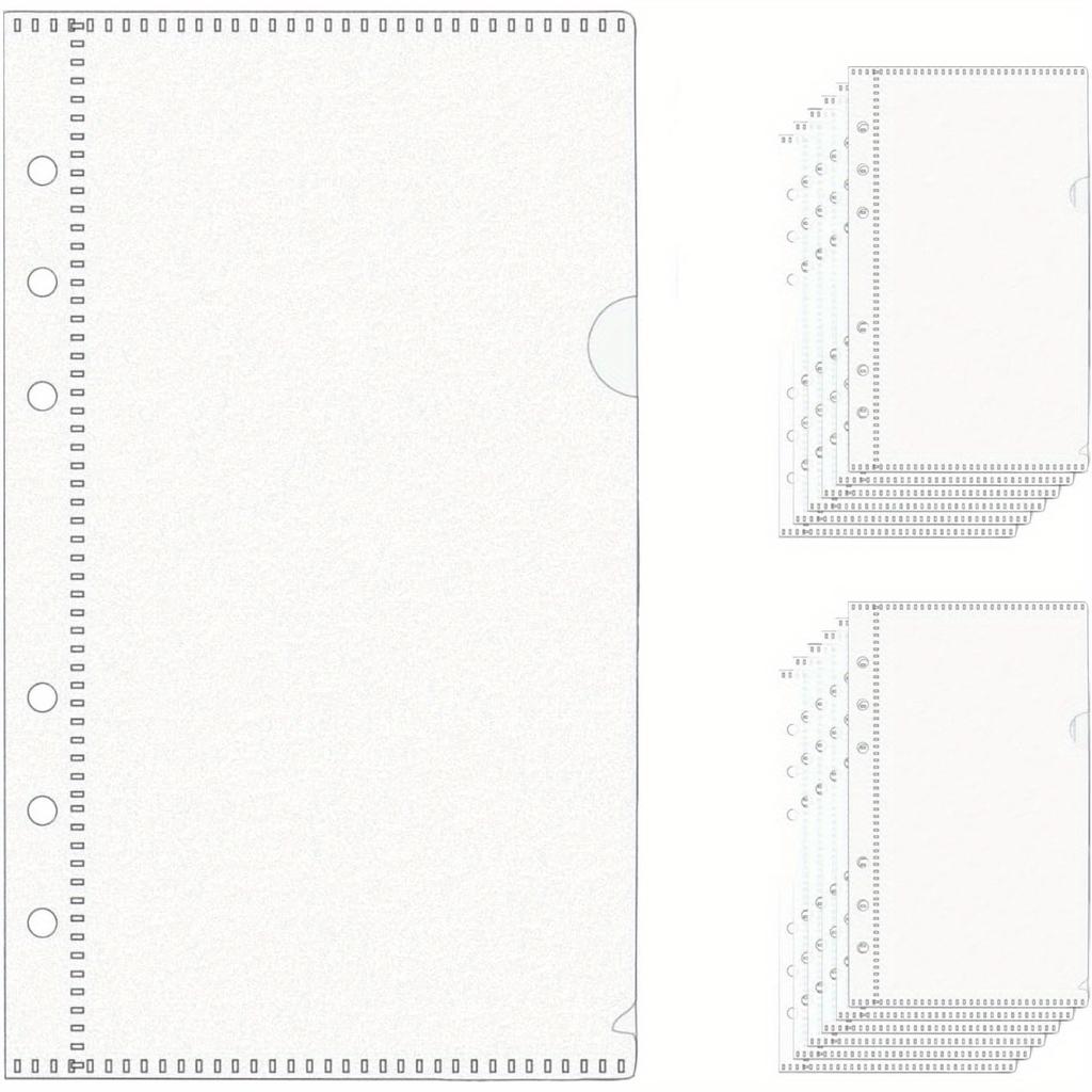 12pcs Zipless Cash Envelopes A6 Binder Pockets Frost PP Planner Inserts Sheet Protectors for 6 Ring Binders Organizer Accessories