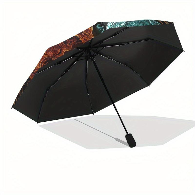 Four Elements Dragons: Mystical Art PrintUmbrella, Portable 3-Fold Umbrella for Men & Women,Christmas Gift ES363