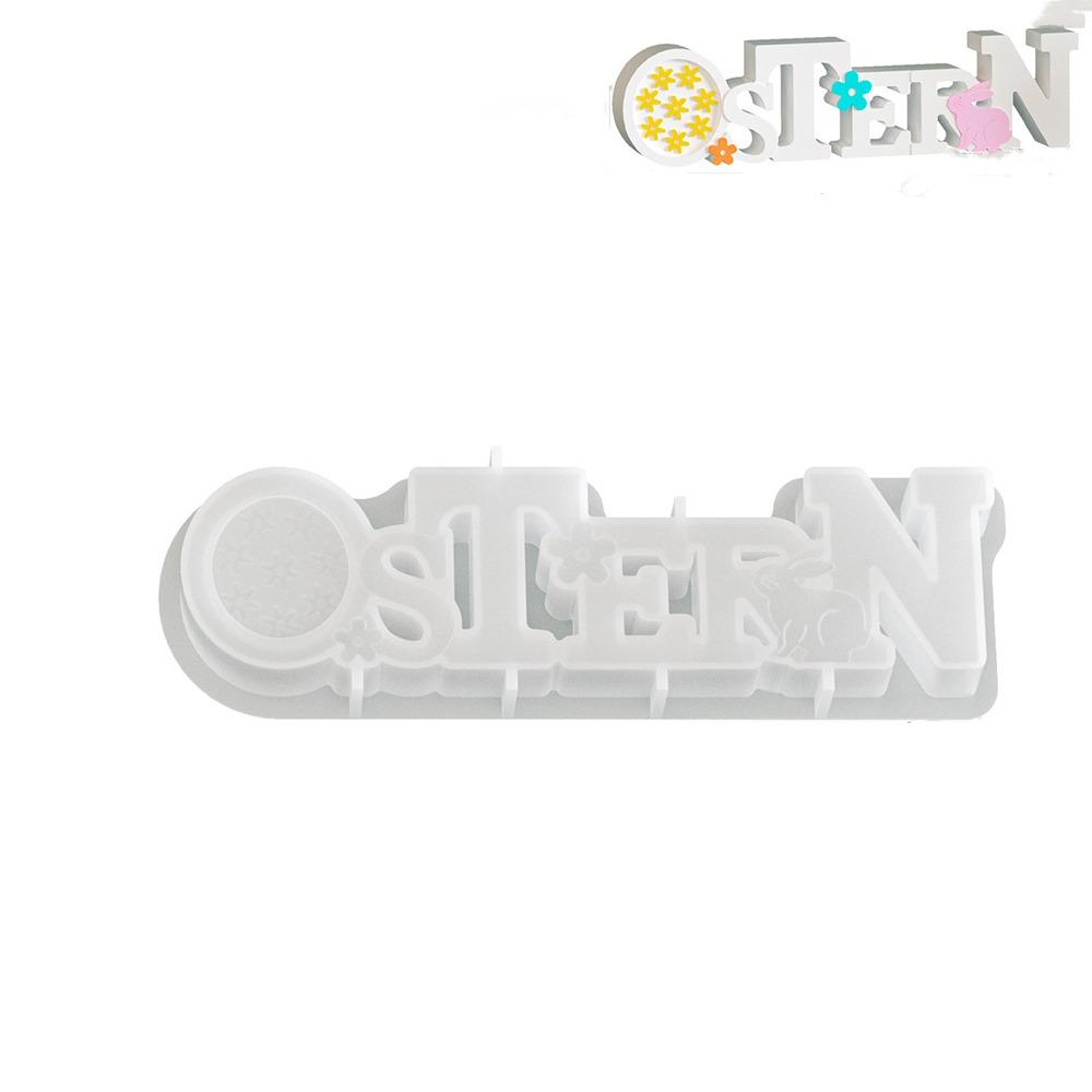 Non-Stick Easter Letter Ornament Flexible Bunny Egg Mold Rabbit Cement Mold  Holiday Ornament