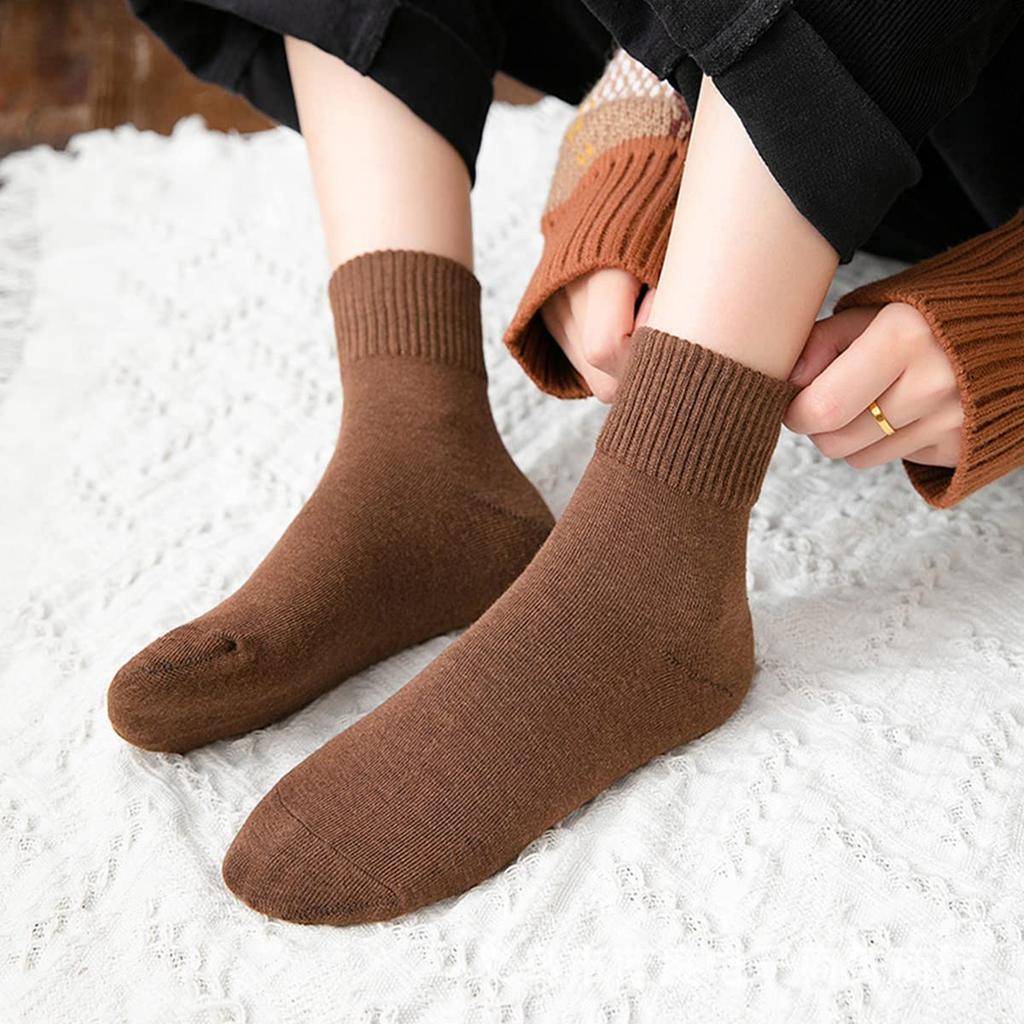 Зимние цветные 10 пар хлопковых носков Crew средней теплоты для дома [Yazon] женские носки, осень/зима, комплект, милые, стильные, носки, свободные, толстые, носки, женские,