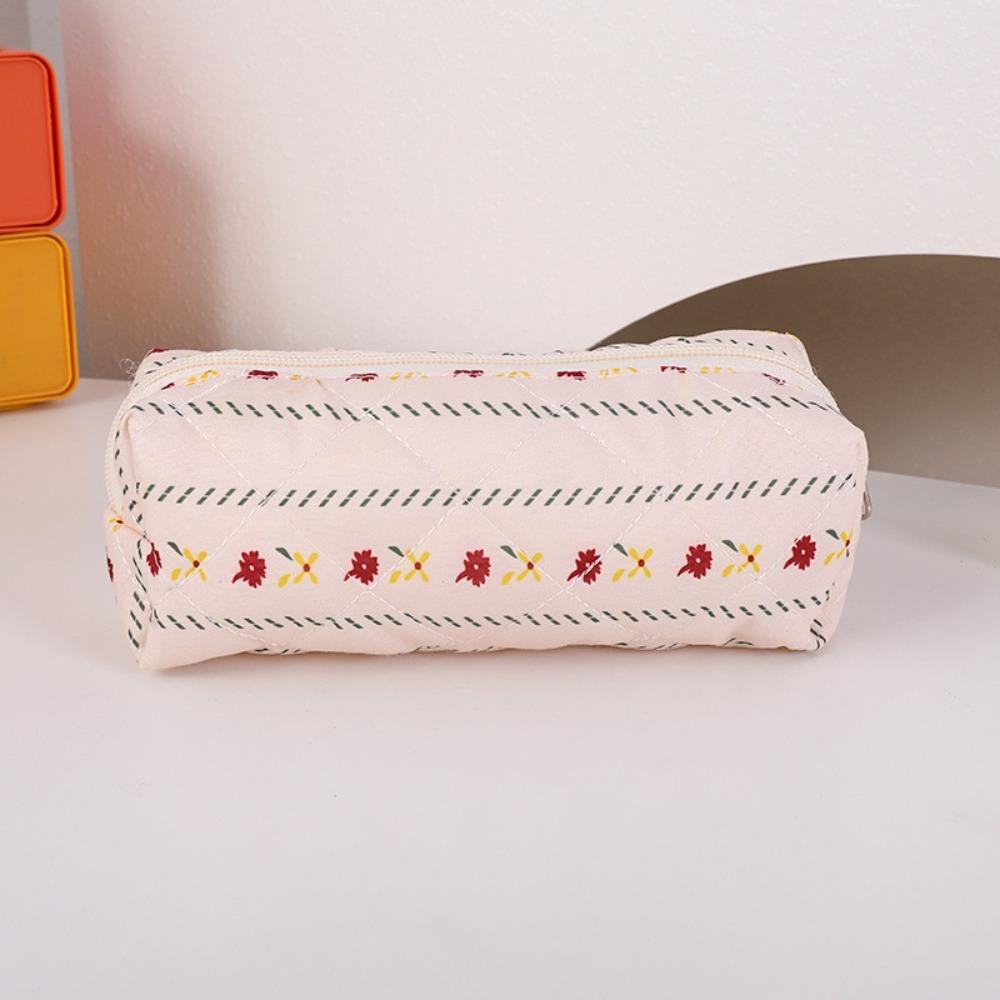 Cotton Pencil Case Portable Stationery Pouch Zipper Design Pen Bag  Back To School Gift