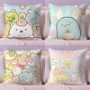Cushion Cover Plush Fabric Soft Double-Sided Printed Sofa Warm Winter Home Gift Pillow Cover Cute S-Sumikko G-Gurashi