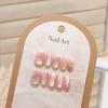 Pink Aurora Cat Eye Fishtail Nails: Sweet, Cute, Removable Manicure Patches