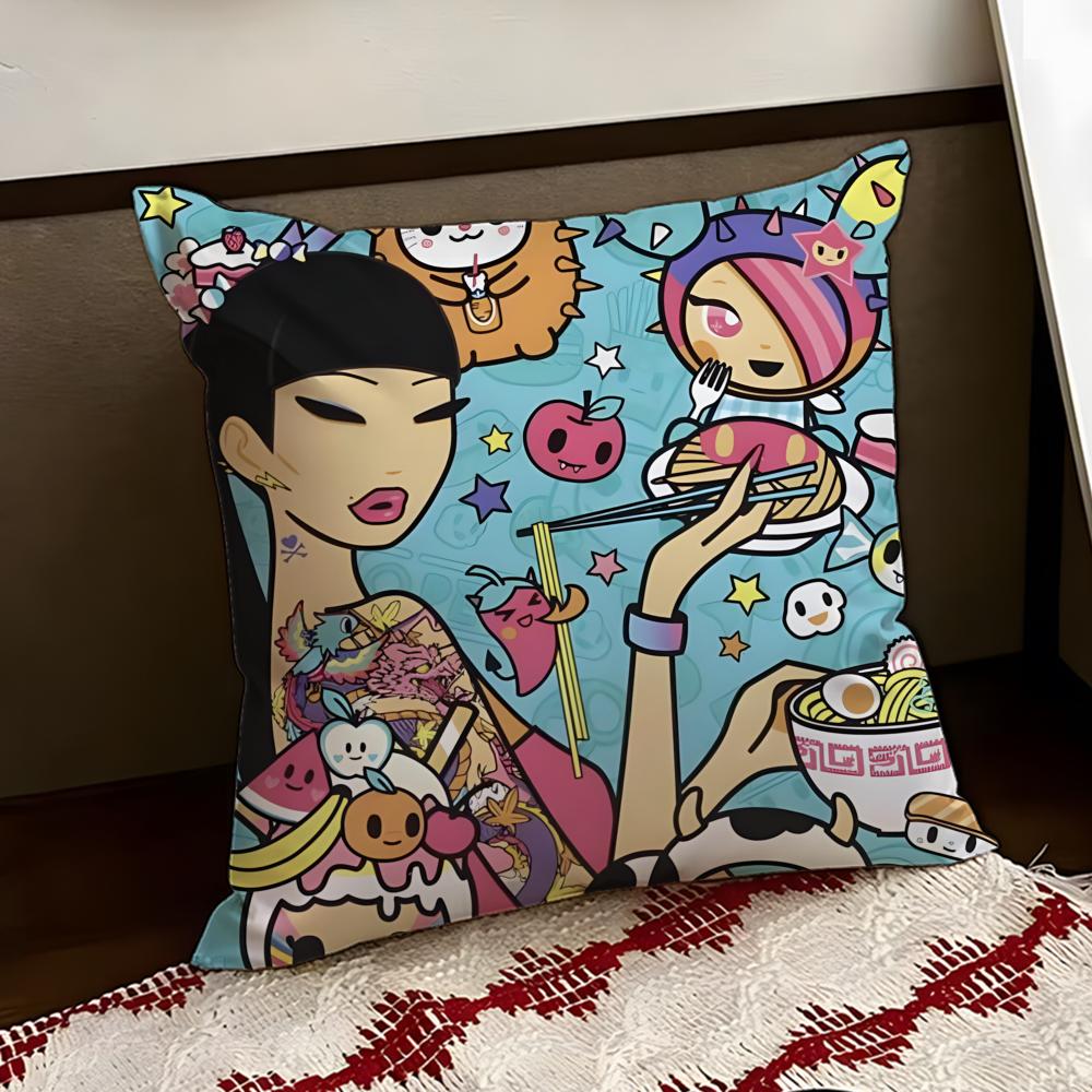 TTokidoki Cushion Cover Reversible Soft Durable Pillow Cover Home Car MultiScene Use for Daily Comfort