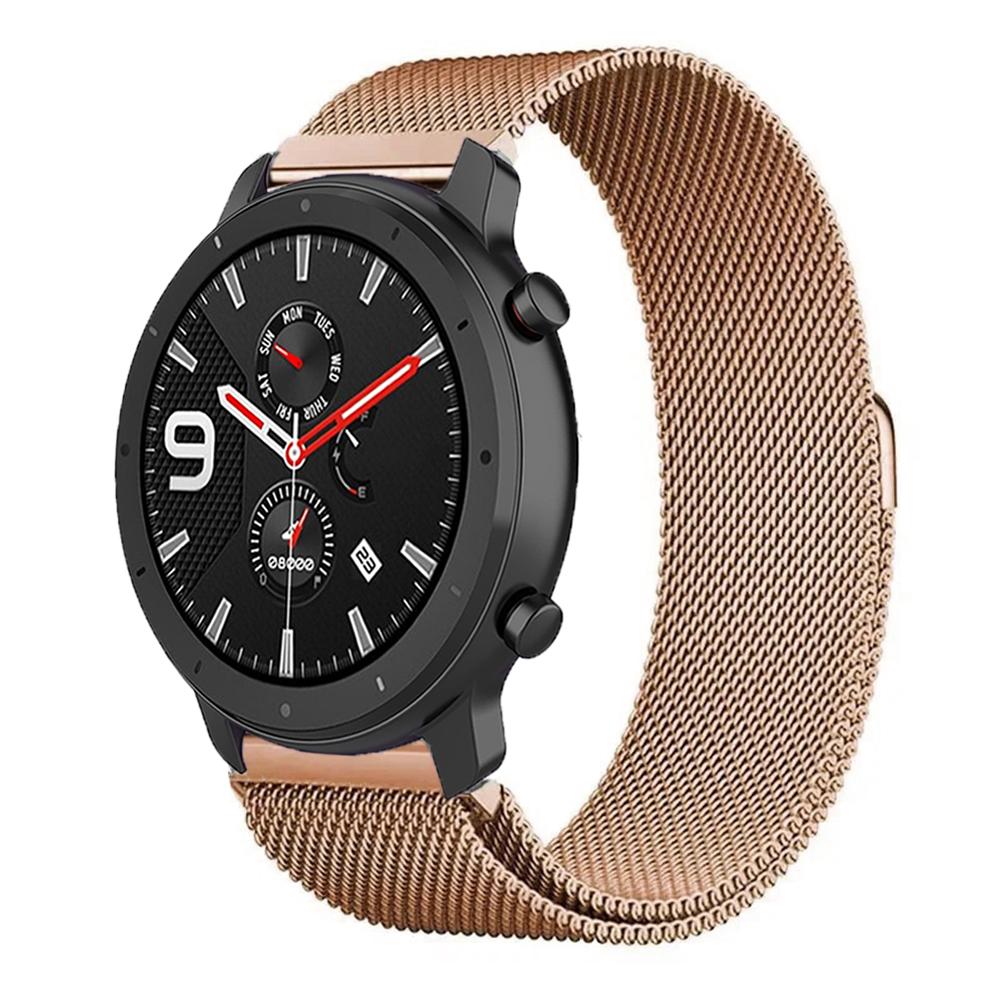 20 мм 22 мм Магнитный миланский ремешок для Amazfit Active 2/GTS 4 3 mini/GTR 47 мм Металлический браслет для Amazfit Balance 2 1/Bip 6 Ремень