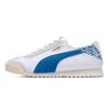 Roma Comfortable Simple Retro Synthetic Leather Durable Breathable Low-Top Casual Running Shoes Unisex Sneaker White Blue 398332-07
