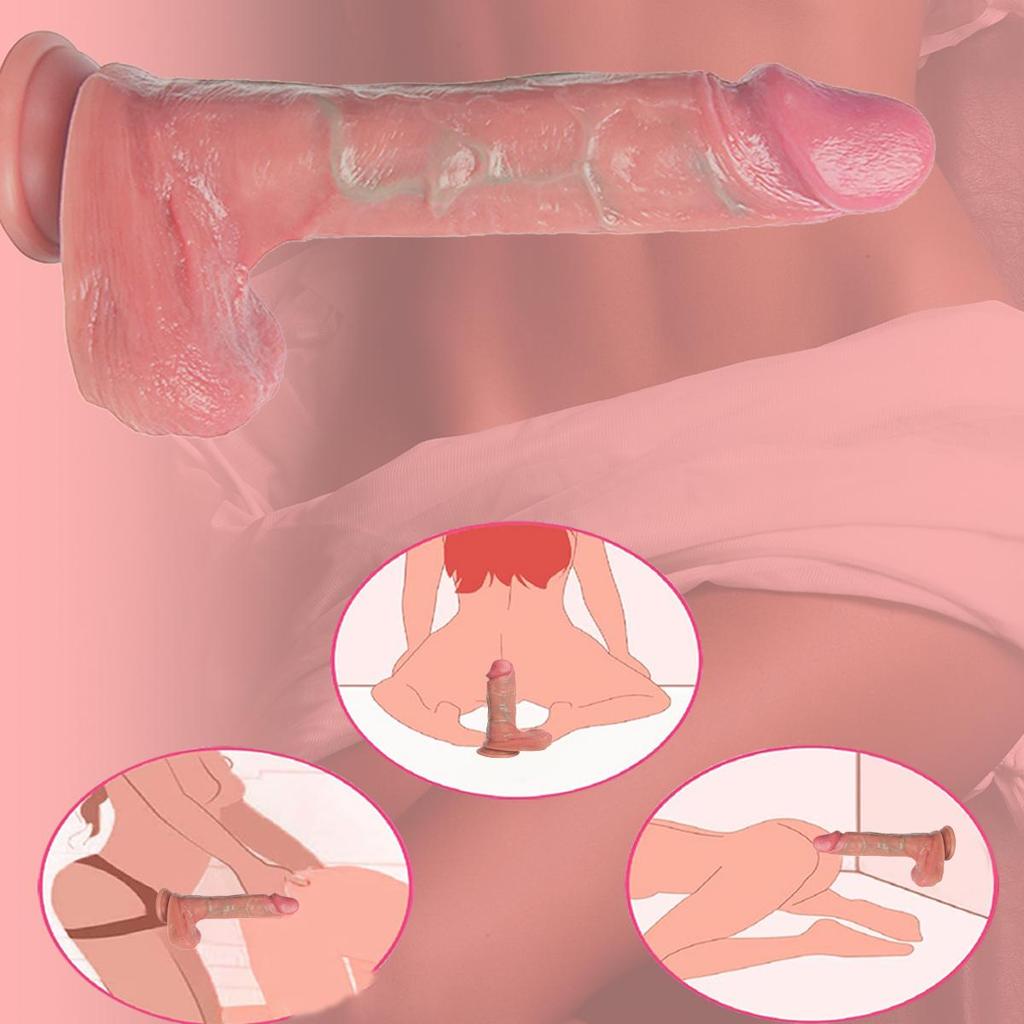 Большие Длинные Дилдо Реалистичный Массажер Клитора и Точки G Дилдо с Реалистичными Ощущениями Женская Мастурбация Вагина Анальный Искусственный Член Пенис Секс-Игрушка Женщины Мужчины