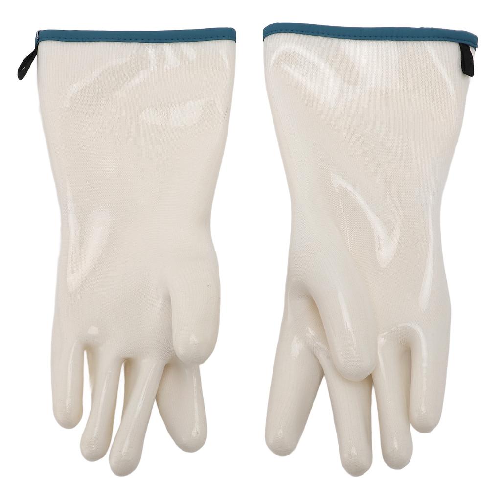 Silicone Oven Mitts 350 Celsius Heat Proof Anti Stick Long BBQ Kitchen Gloves for Baking Cooking