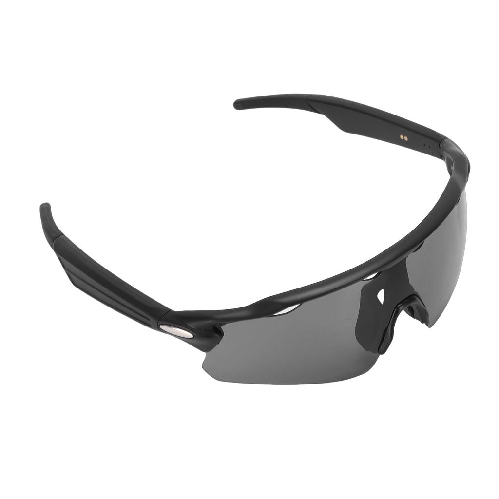Smart Sports Glasses Stylish Wind Proof Bluetooth Cycling Glasses with Grey Lenses for Music Calls