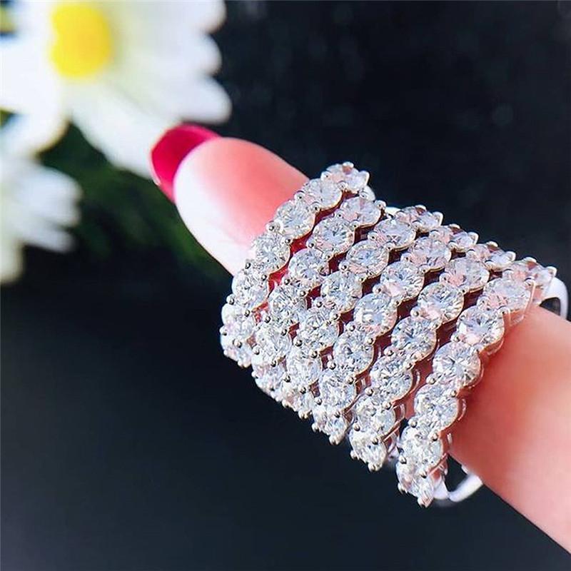 Серебряное кольцо 925 пробы для женщин, роскошное, с инкрустацией фианитами, простое, стильное, обручальные кольца, женское кольцо, ювелирное изделие