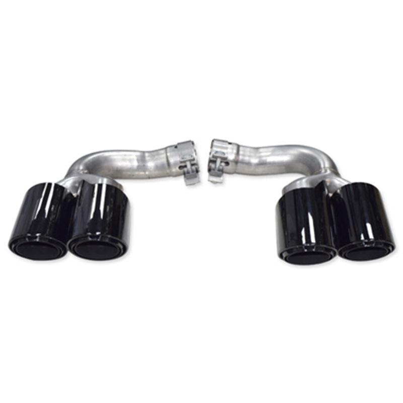 11-23 Porsche Cayenne Улучшенные насадки на глушитель (Quad Exhaust Tips), Трехслойные, Спортивные, Черные