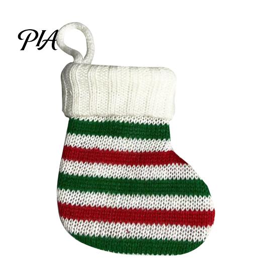 Small Woolen Sock Decor Mini Knitted Christmas Stocking Ornaments, Knit Xmas Tree Hanging Decor, Festive Party Favor Pouches Pendants for Tree,