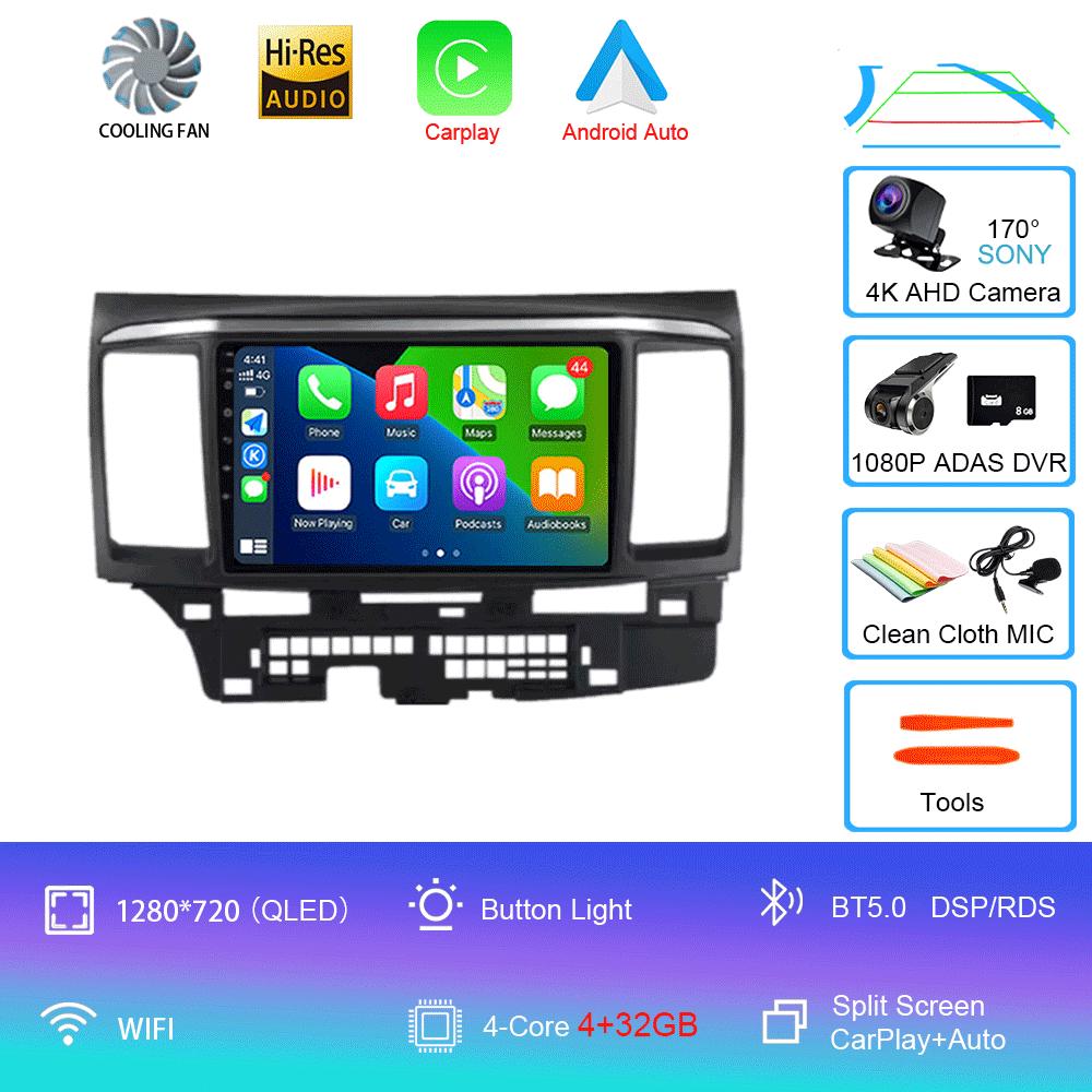 Android 14 для MITSUBISHI LANCER 9 10 X 2008 2009 2010 2011 - 2016 9-дюймовый стерео аудио автомобильный радиоприемник GPS плеер Carplay Auto Screen