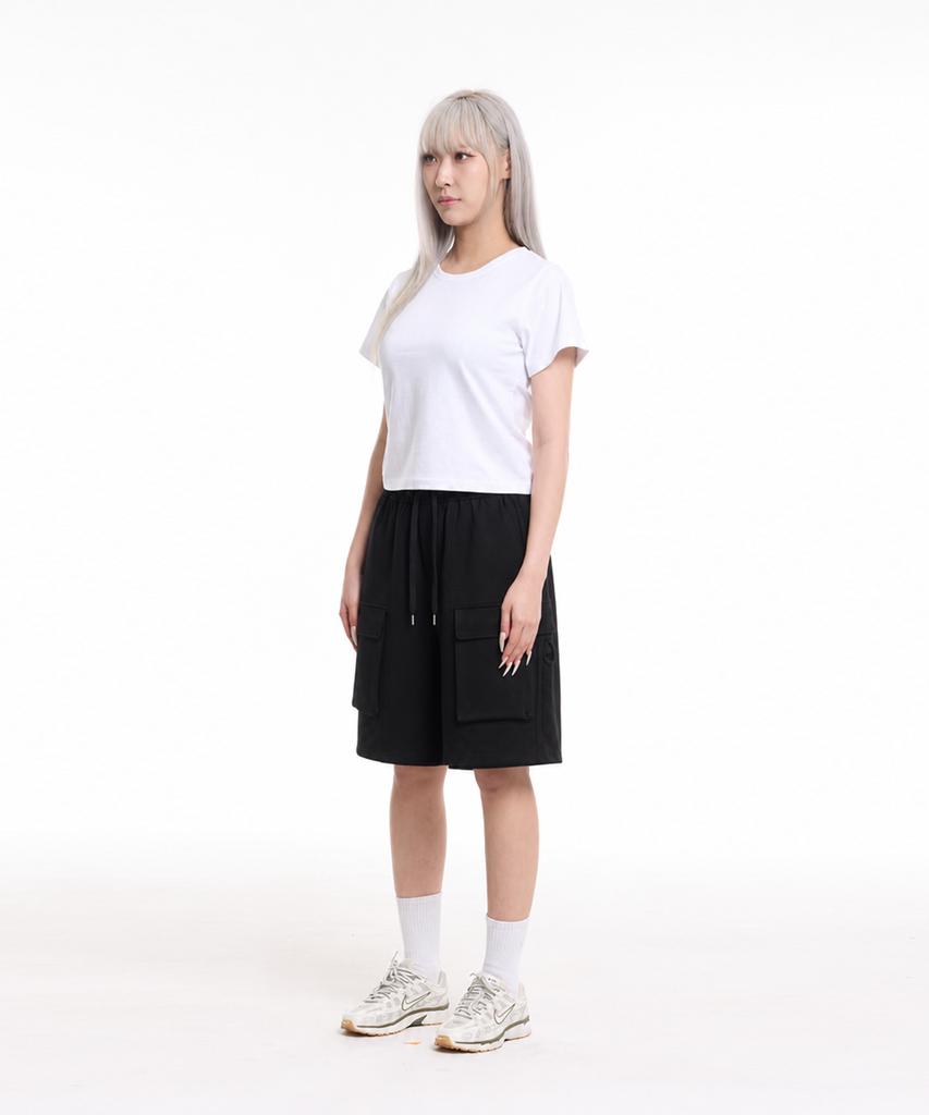 CREAM SODA LAB Air Bermuda Side Cargo String Shorts Black