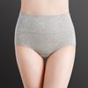 Women Plus Size Solid Color Cotton Briefs Underwear High Waist Panties Cotton Underpants Lingerie