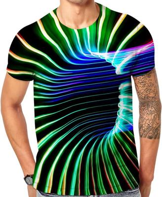 Новинка Футболка с оптической иллюзией Триповая Унисекс Смешная Психоделическая с коротким рукавом Цветные графические футболки с 3D-принтом