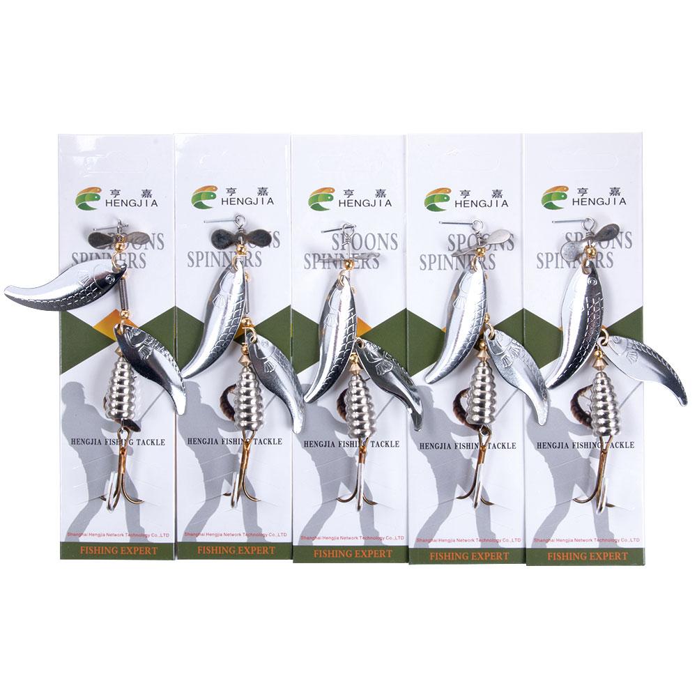 HENGJIA 1 шт./5 шт. Рыболовная приманка Блесна Вращающаяся Для окуня Щуки Наживка Рыболовные снасти