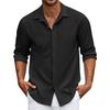Men's Solid Color Lapel Shirt Casual Loose Fashion Cardigan Top