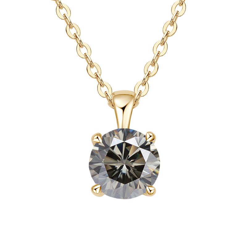 JoyceJelly Classic Four Prong 1ct Moissanite Necklace Women's 925 Silver Plated Gold Pendant Luxury Fine Jewelry