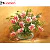 HUACAN Full Drill DIY Diamond Painting Cross Stitch Flower Vase Mosaic Kits Embroidery Scenery Needlework Craft