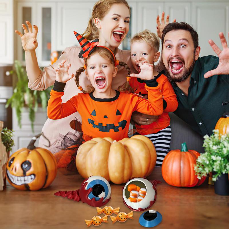 Halloween Eyeball Candy Box 3D Eyeball Halloween Candies Storage Candy Box Smooth Desktop Ornaments Candy Storage Bins