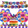 30pcs Blox Fruits Theme Party Supplies Including Banner Cupcake Toppers Balloons