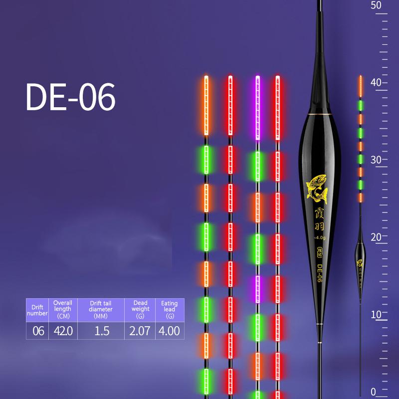 Smart Led Fishing Float 2Light Highly Sensitive Remind Buoy Gravity Sensor Glowing Electric Night Fishing Long Tail Float