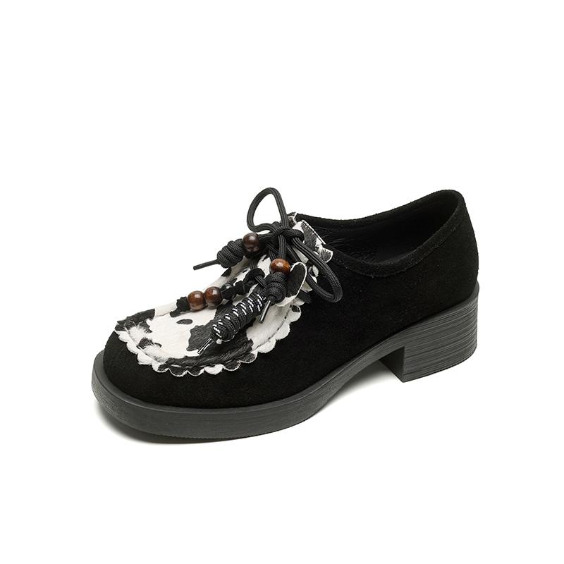 Модные новые весенне-летние туфли-лодочки из конского волоса для женщин, модные туфли женские смешанных цветов с круглым носком и шнуровкой, лоферы, туфли на платформе