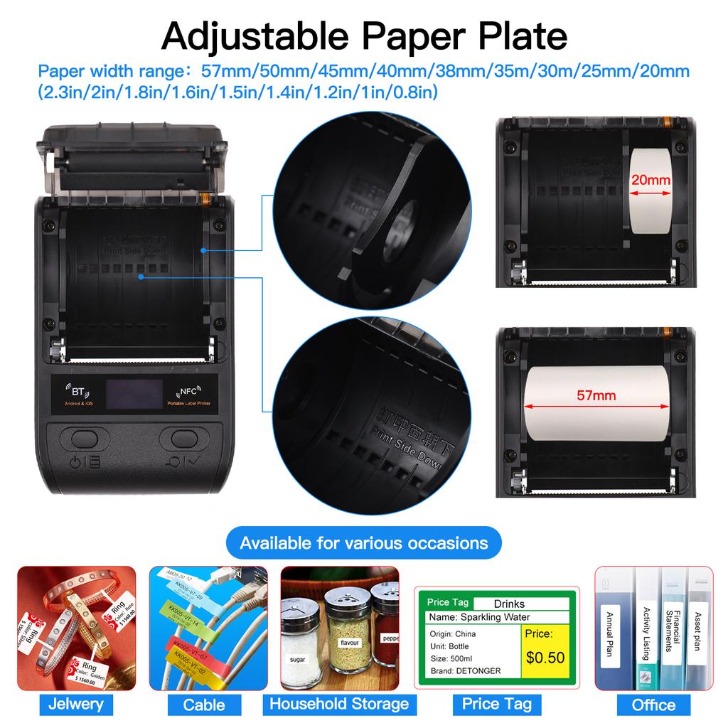 Aibecy DP23 58 мм Портативный термопринтер Беспроводная доставка Экспресс-принтер для доставки посылка