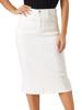 Allegra K High-Waisted Stretch Midi Jeans Denim Skirt, Y2K Casual, Women's, Cream White, Size S