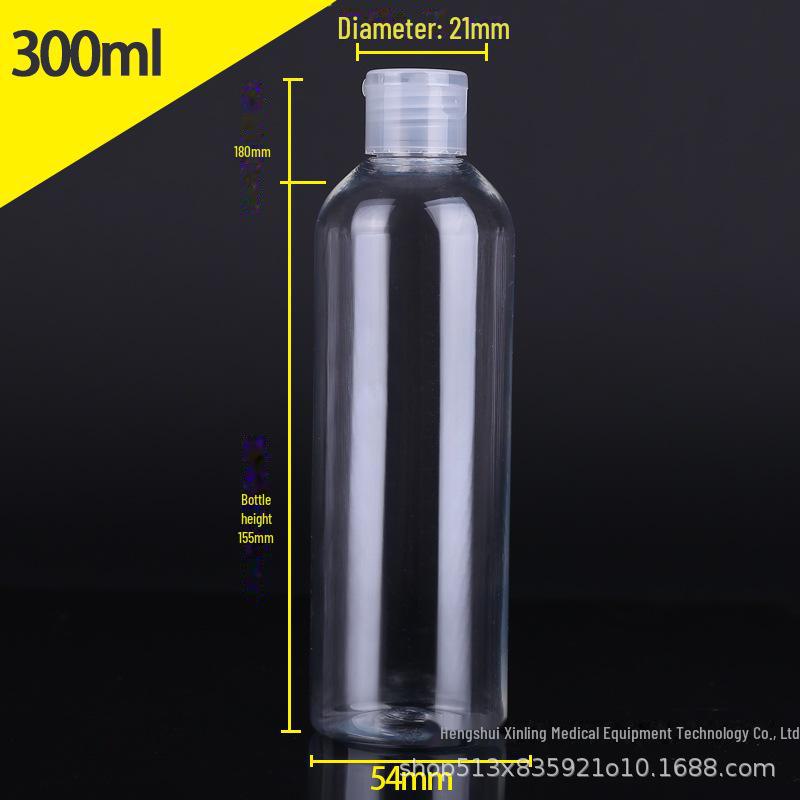 Прозрачная пластиковая бутылка из ПЭТ с откидной крышкой-бабочкой - доступна в объемах 30 мл, 50 мл, 100 мл для косметики и лосьонов