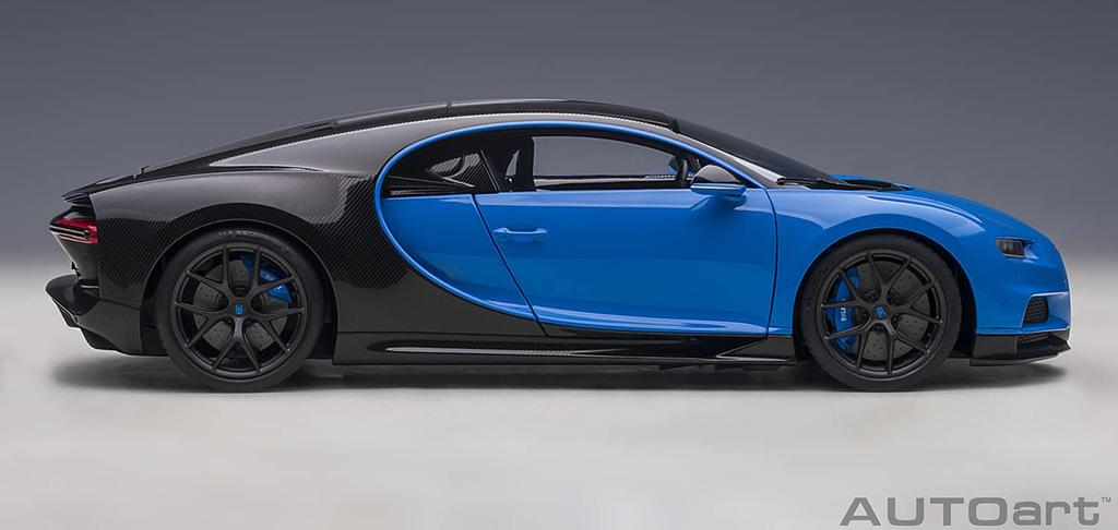 AUTOart Bugatti Chiron Sport 2019 French Black Finished Product 70997 1/18 Blue/Carbon